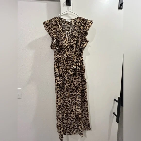 Sienna Sky Dresses | Sienna Sky Animal Print Midi Dress | Color: Black/Tan | Size: M | Aberleabby's Closet